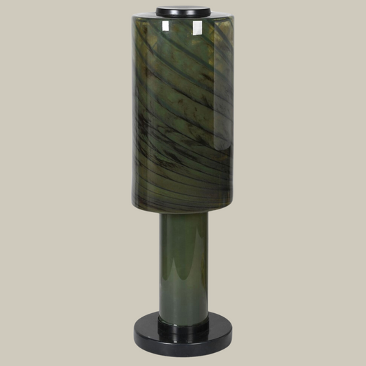 Green Glass Marble Effect Table Lamp