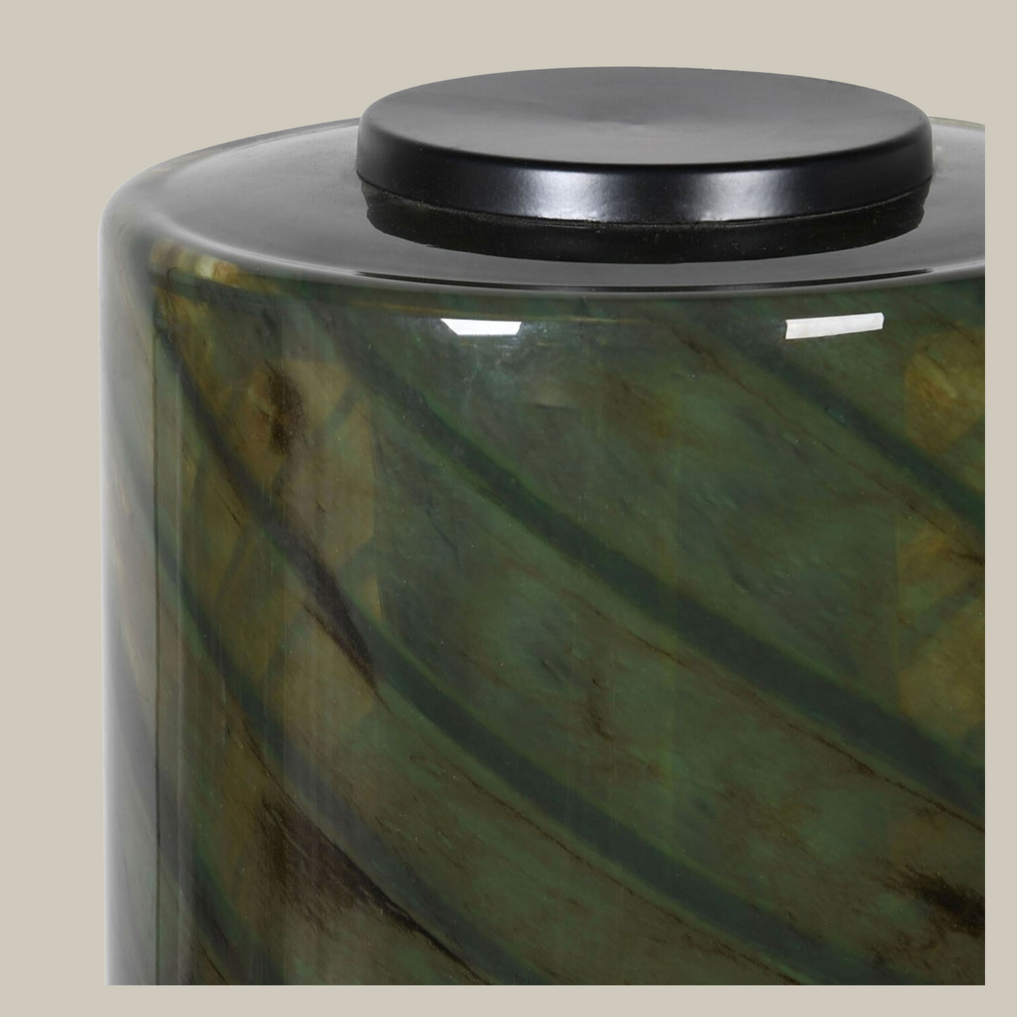 Green Glass Marble Effect Table Lamp